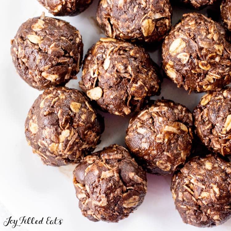 plate of chocolate bliss balls
