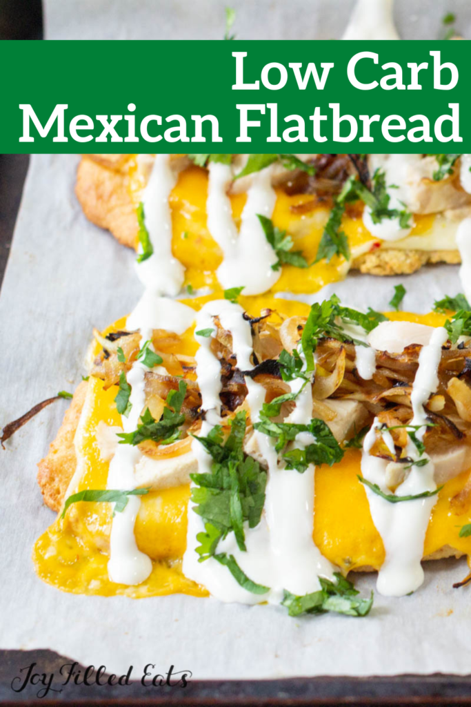 pinterest image for low carb flatbread