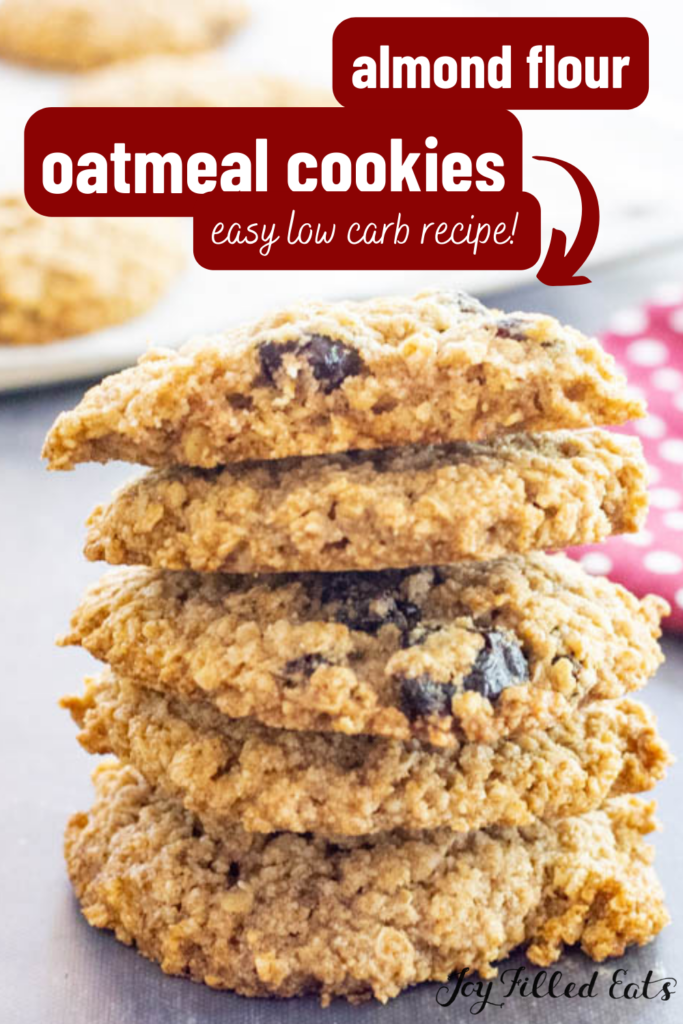 pinterest image for almond flour oatmeal cookies