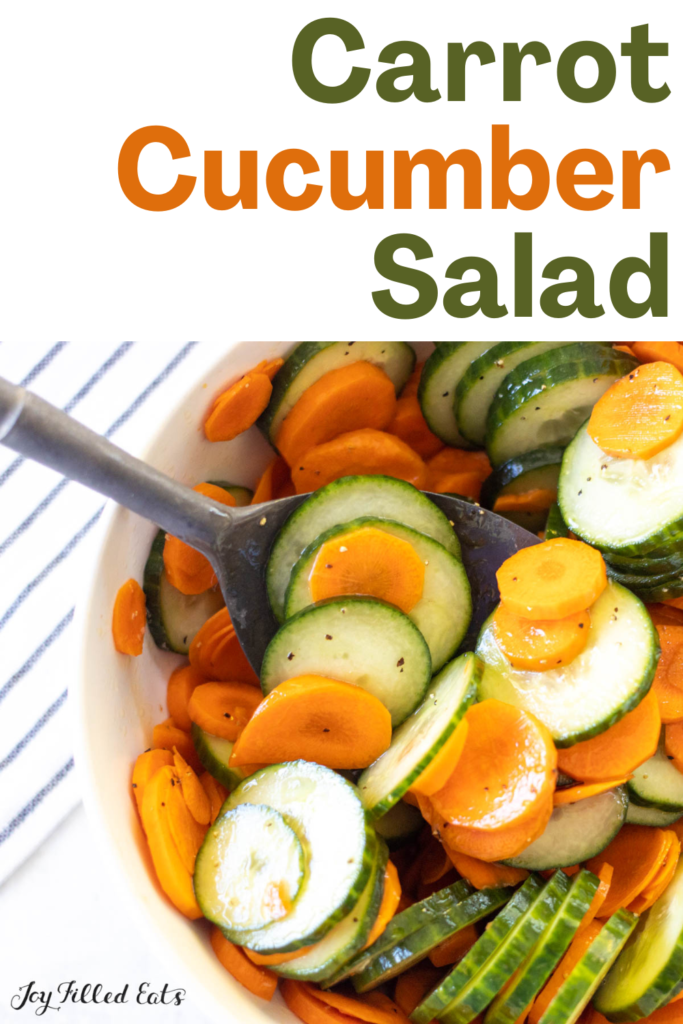 pinterest image for carrot and cucumber salad