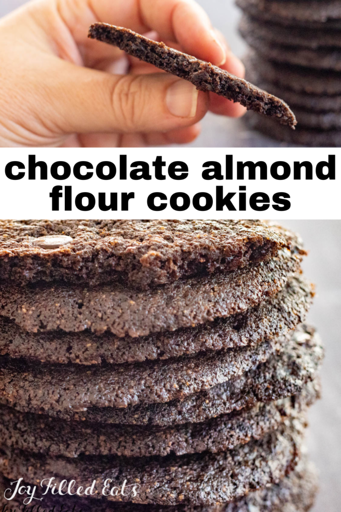 pinterest image for chocolate almond flour cookies