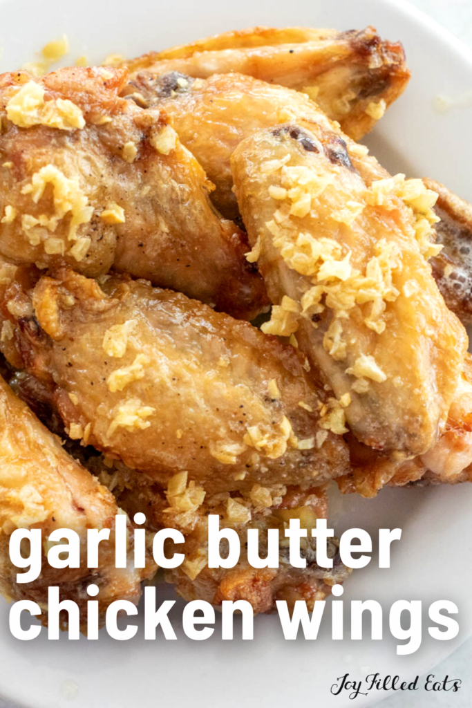 pinterest image for garlic butter chicken wings