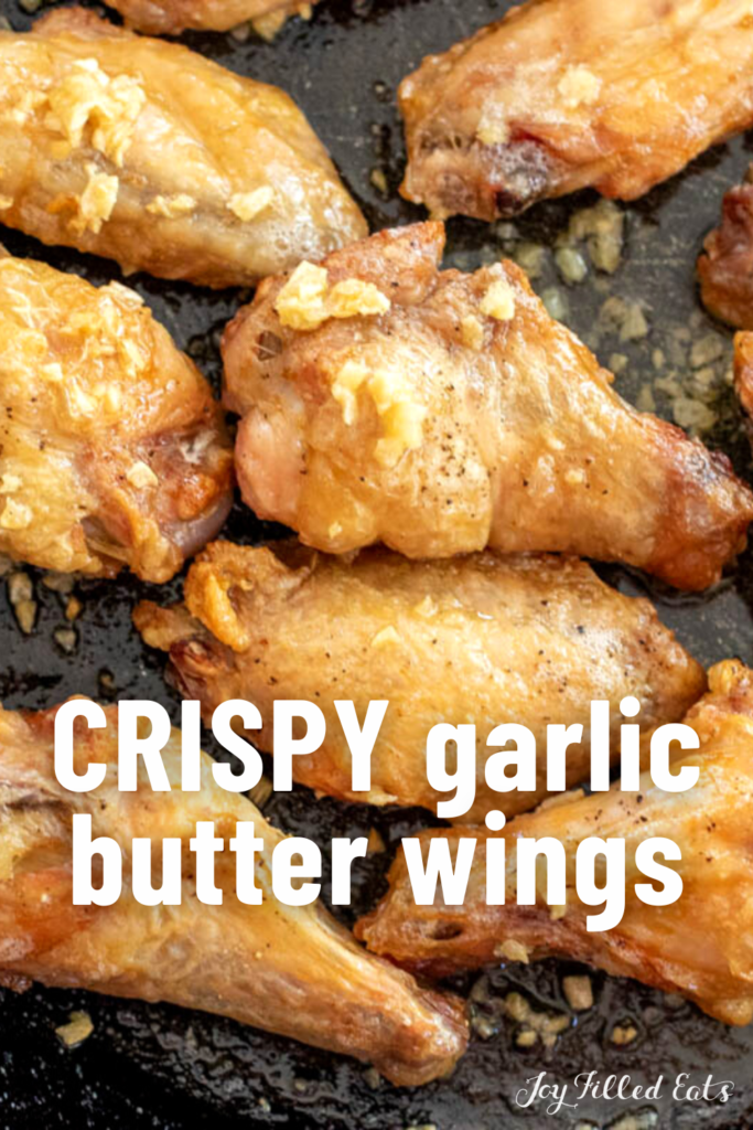 pinterest image for garlic butter chicken wings