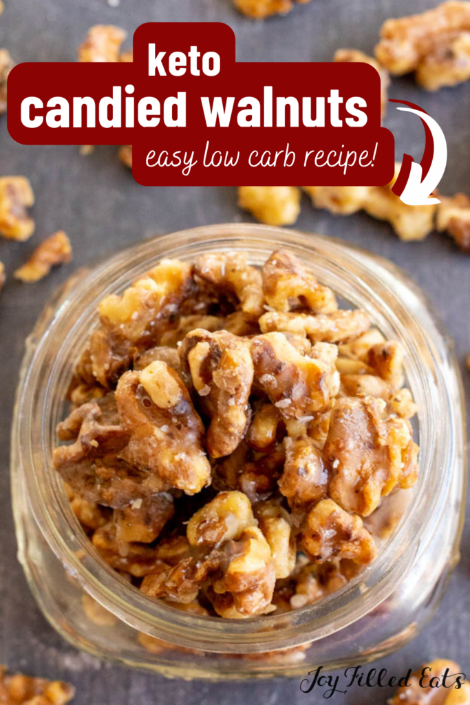 pinterest image for keto candied walnuts