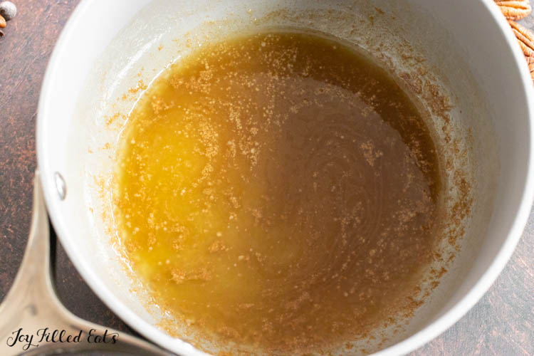 golden liquid in pot