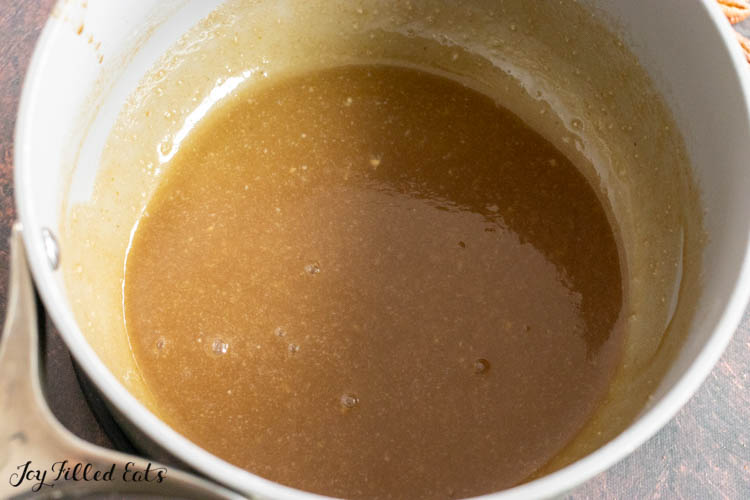 smooth caramel in pot