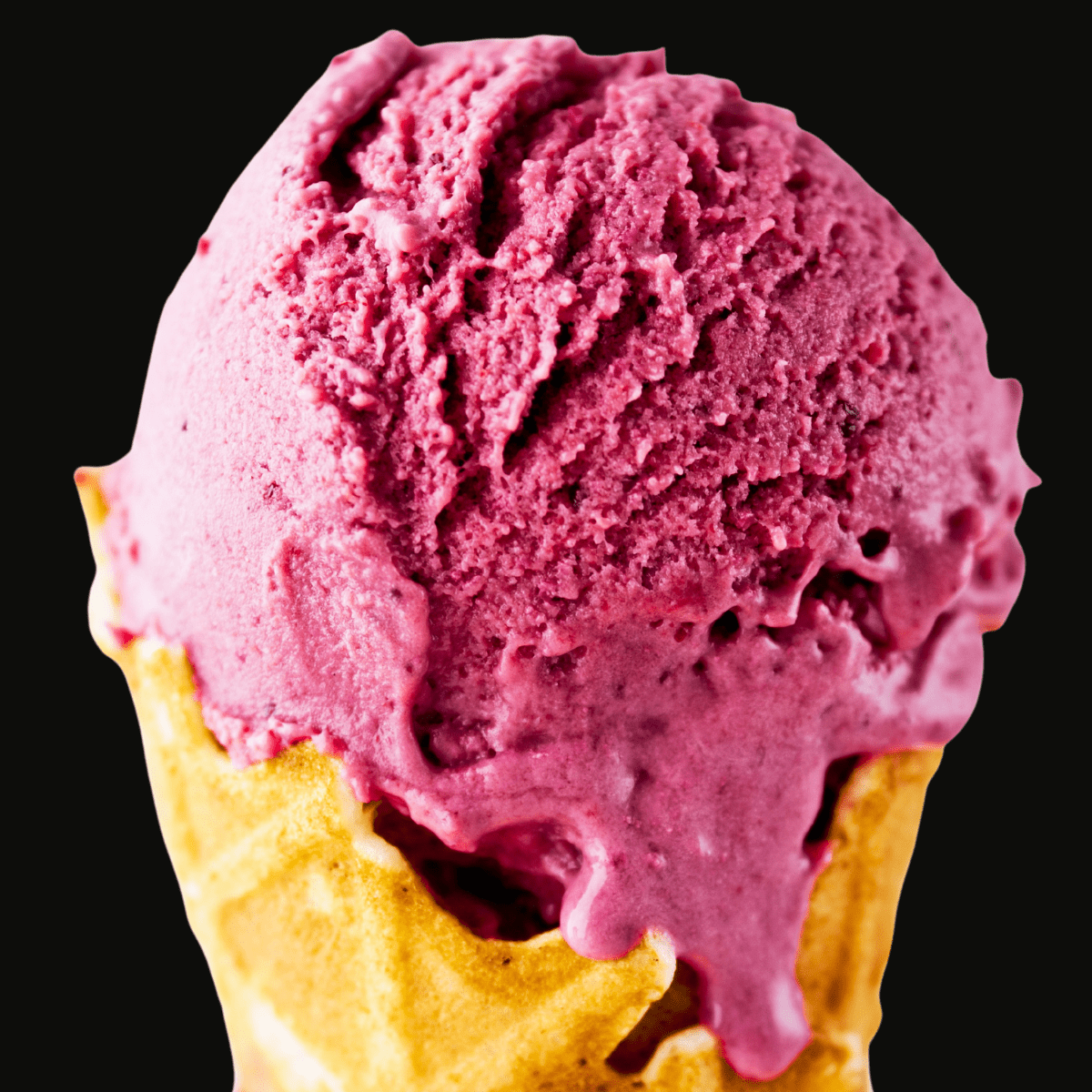 scoop of purple ice cream on cone