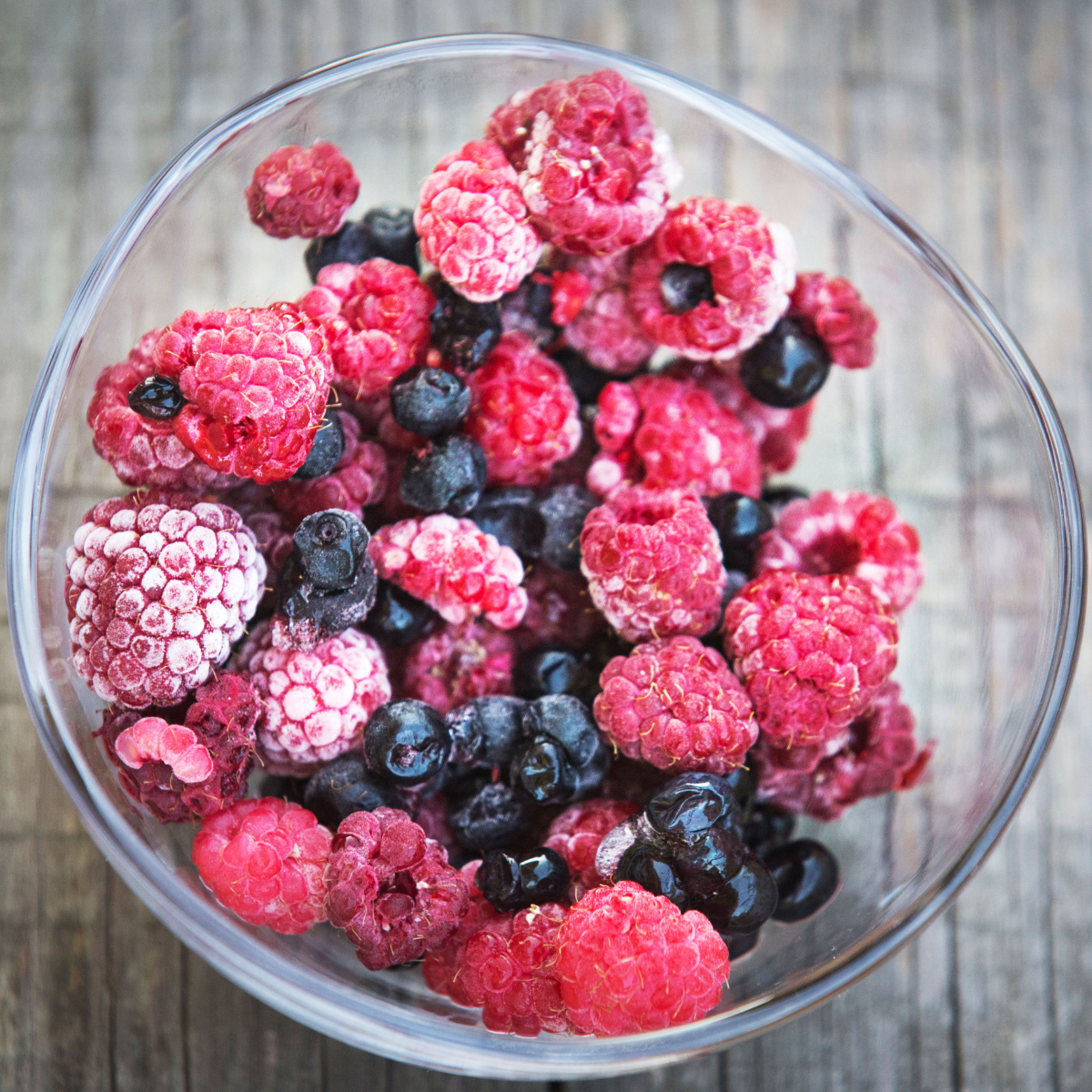 bowl of frozen berries