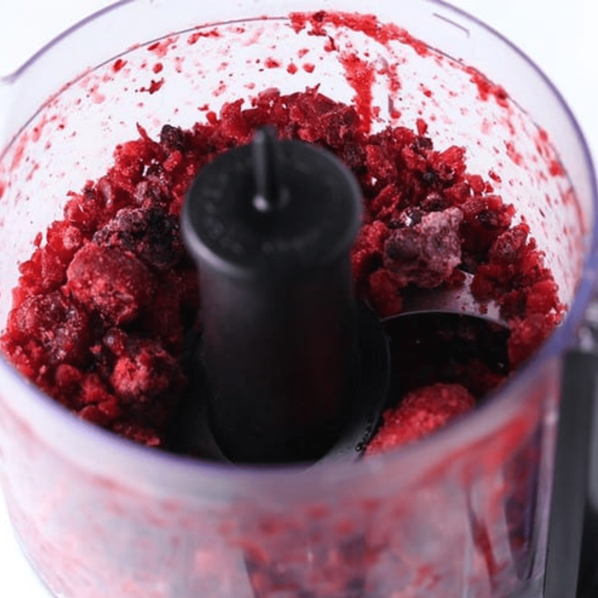 frozen berries in food processor