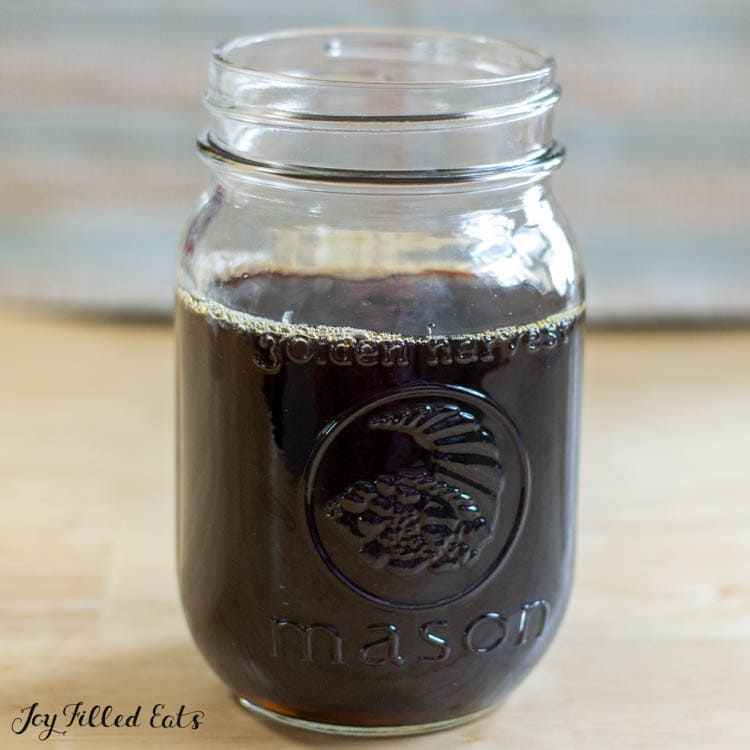 mason jar of brewed coffee