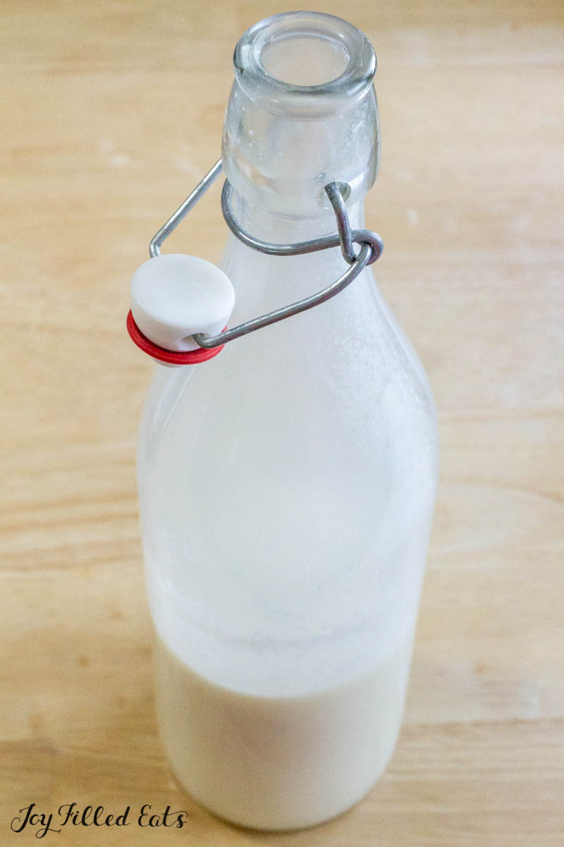 swing top bottle of keto coffee creamer