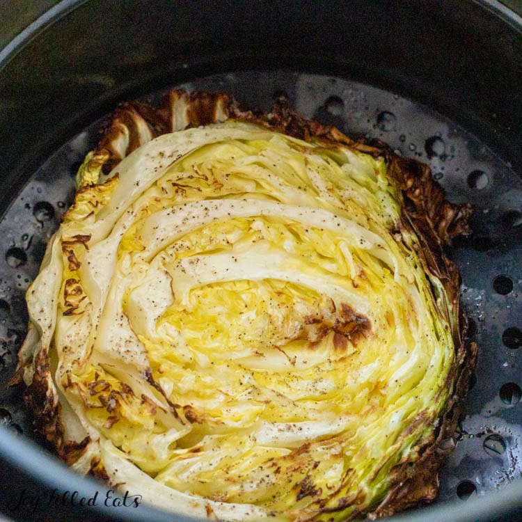 cooked cabbage in air fryer