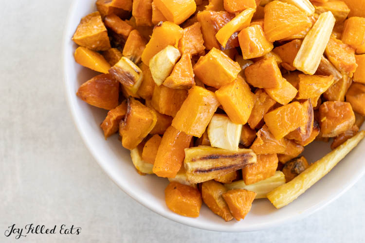 bowl of roasted root vegetables