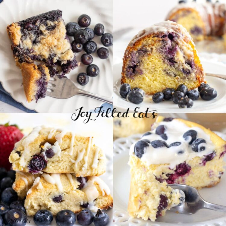 collage of keto blueberry recipes images