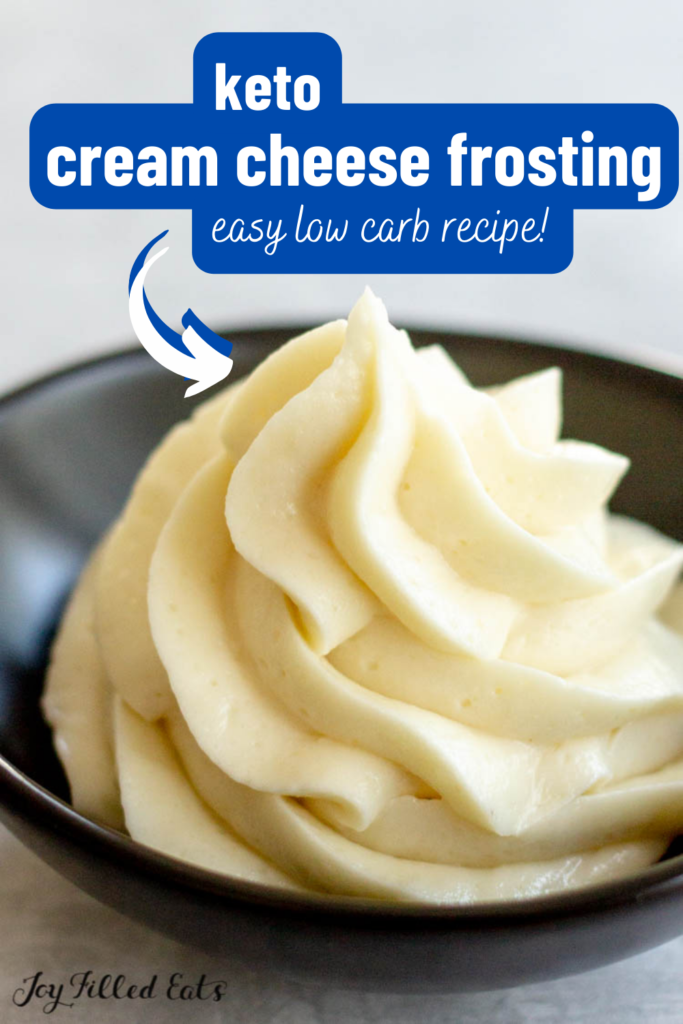 pinterest image for keto cream cheese frosting
