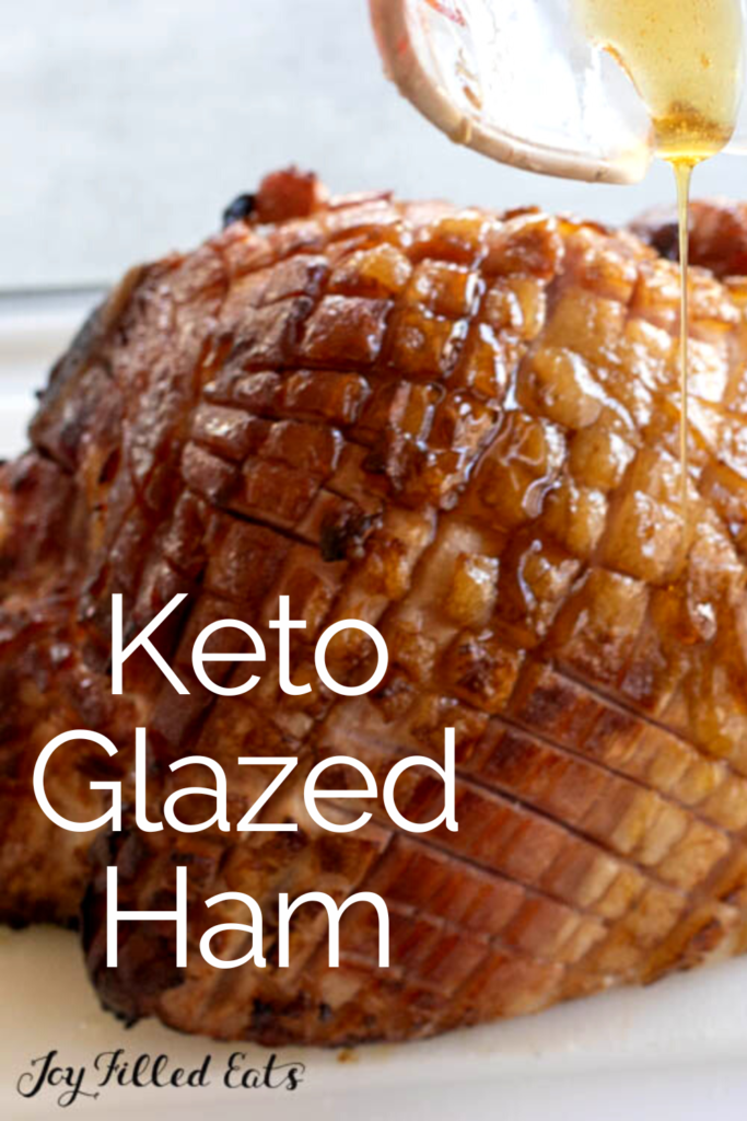pinterest image for keto glazed ham