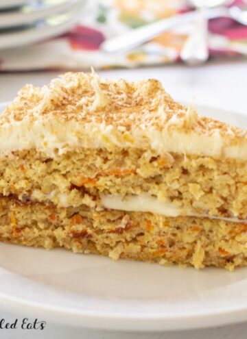 slice of keto carrot cake recipe close up