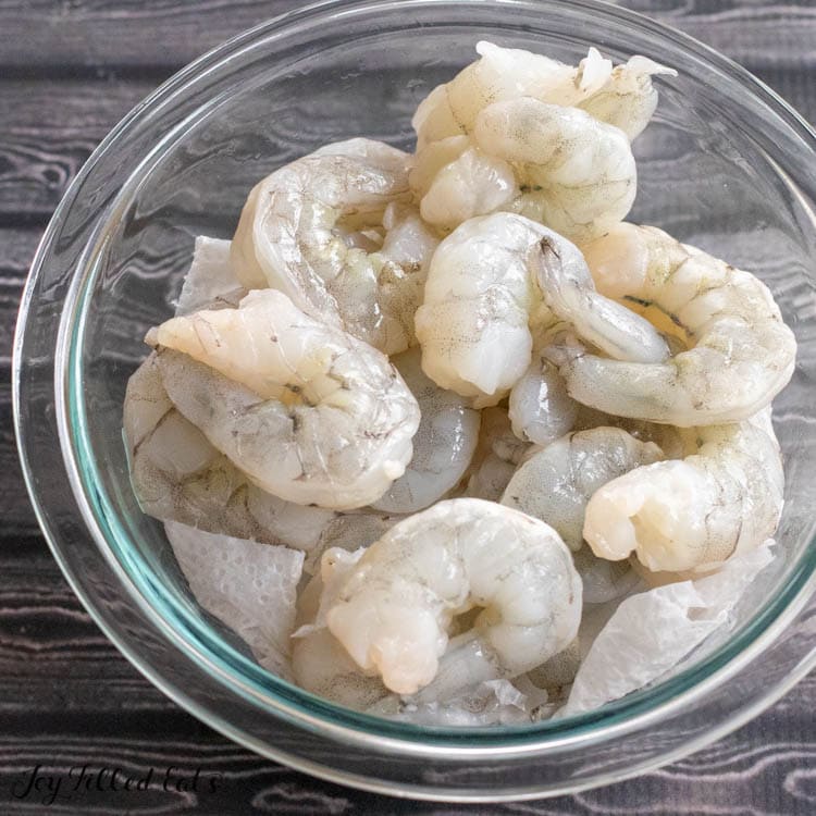 raw shrimp in small bowl