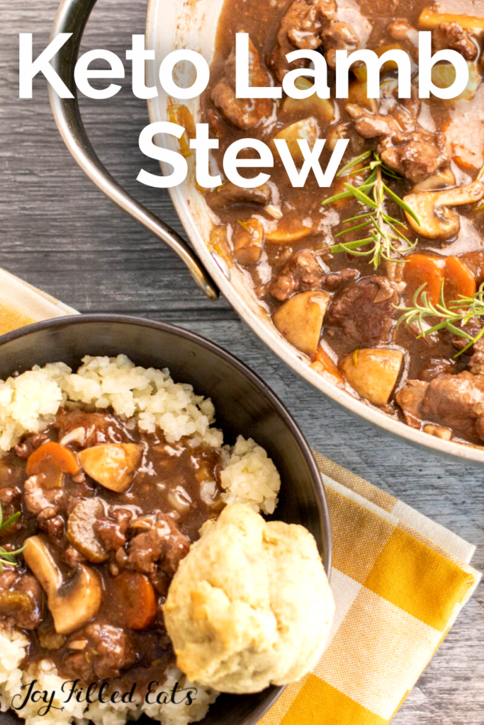 pinterest image for keto lamb stew