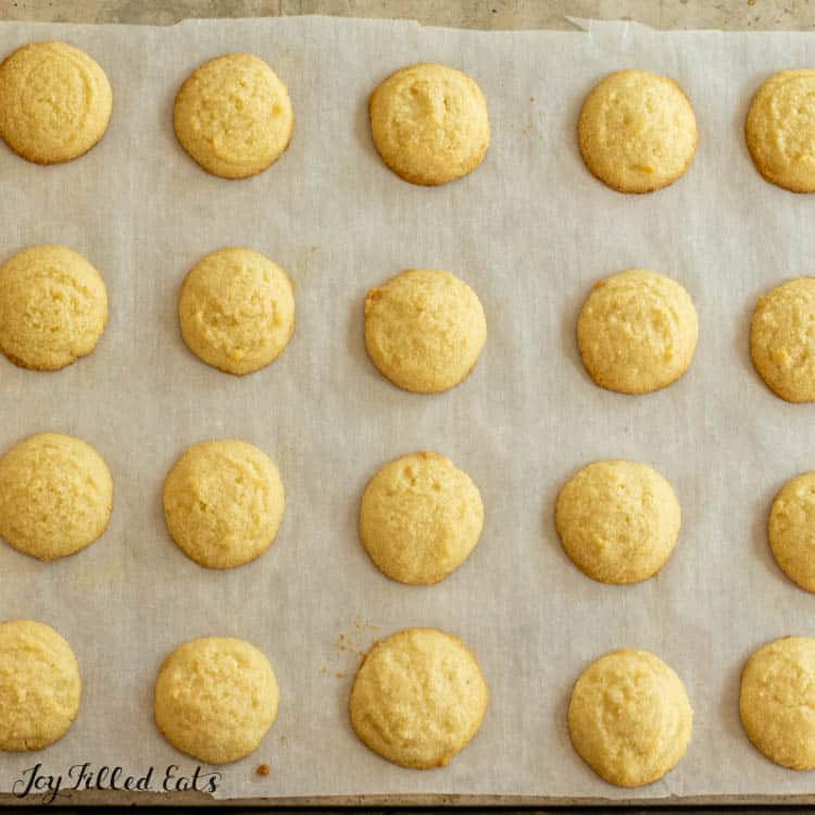 baked cookies on parchment paper