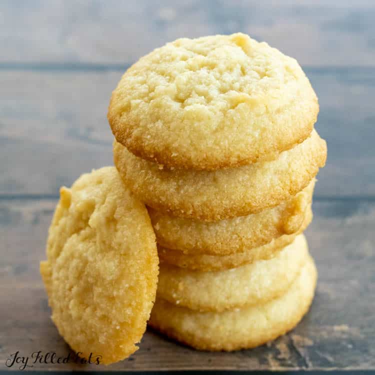3 ingredient almond flour cookies in a stack with one on its side