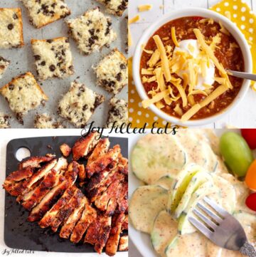 collage of recipes included in the cheap keto recipes round up