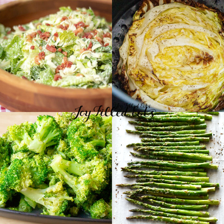 collage of cheap keto side dish recipes