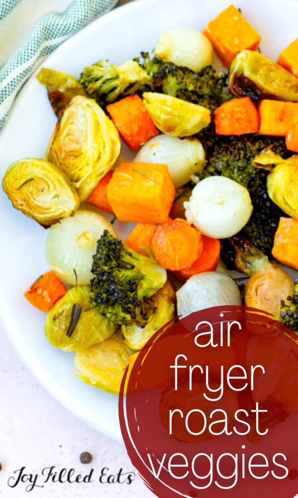 pinterest image for air fryer roast vegetables