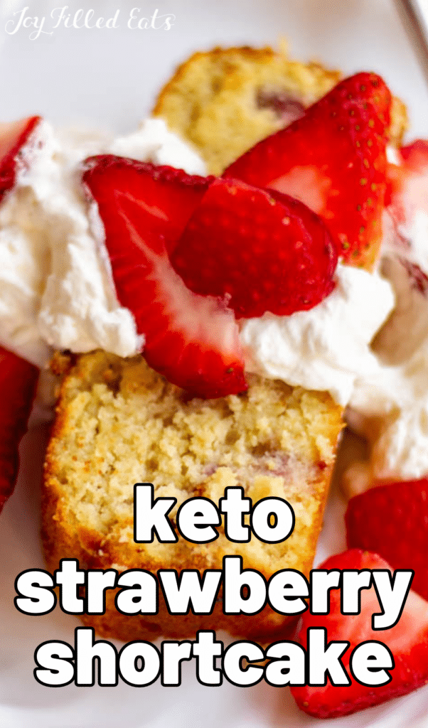 pinterest image for keto strawberry shortcake