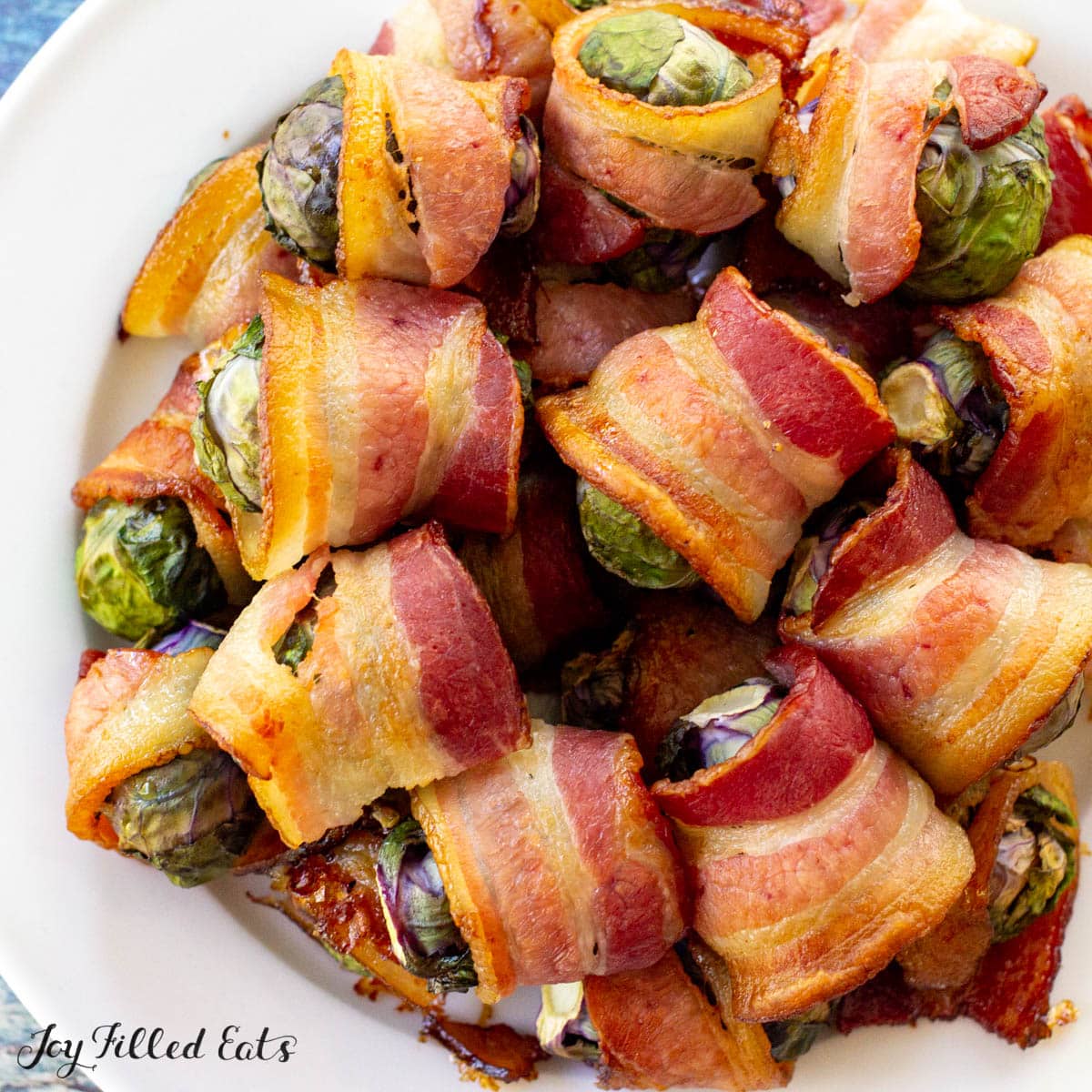 Keto Brussels Sprouts with Bacon in bowl