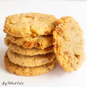 keto butter pecan cookies in a pile