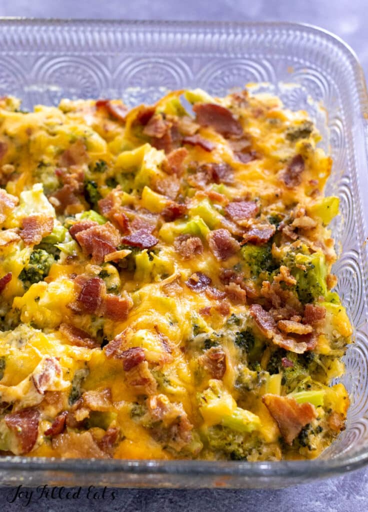 baked casserole with leftover broccoli and bacon