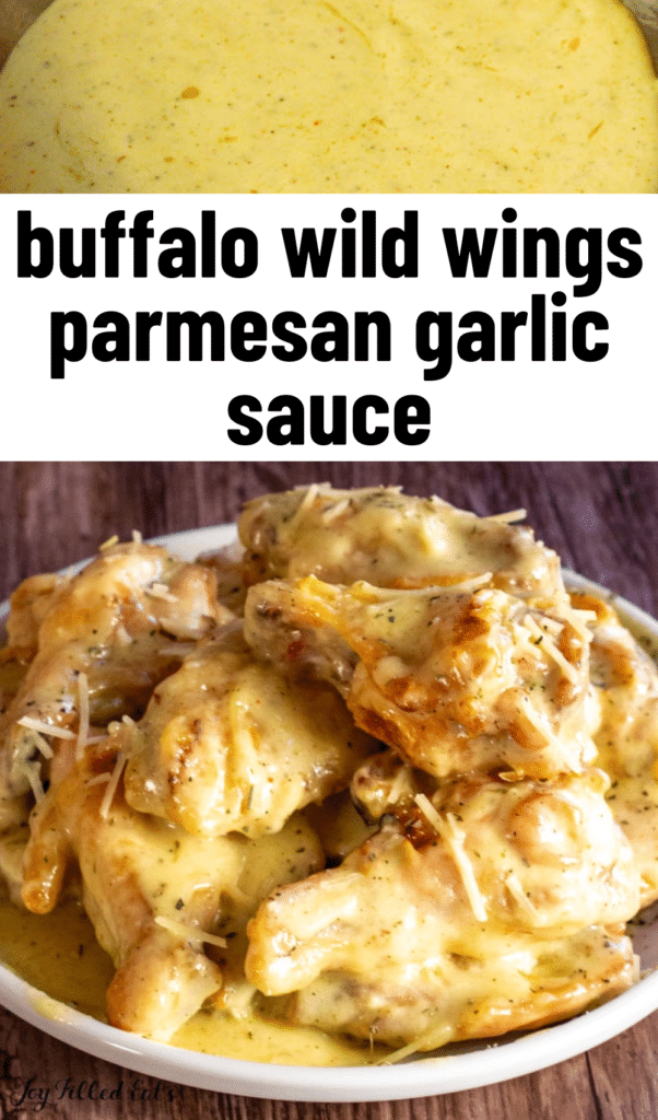 pinterest image for bww parmesan garlic sauce