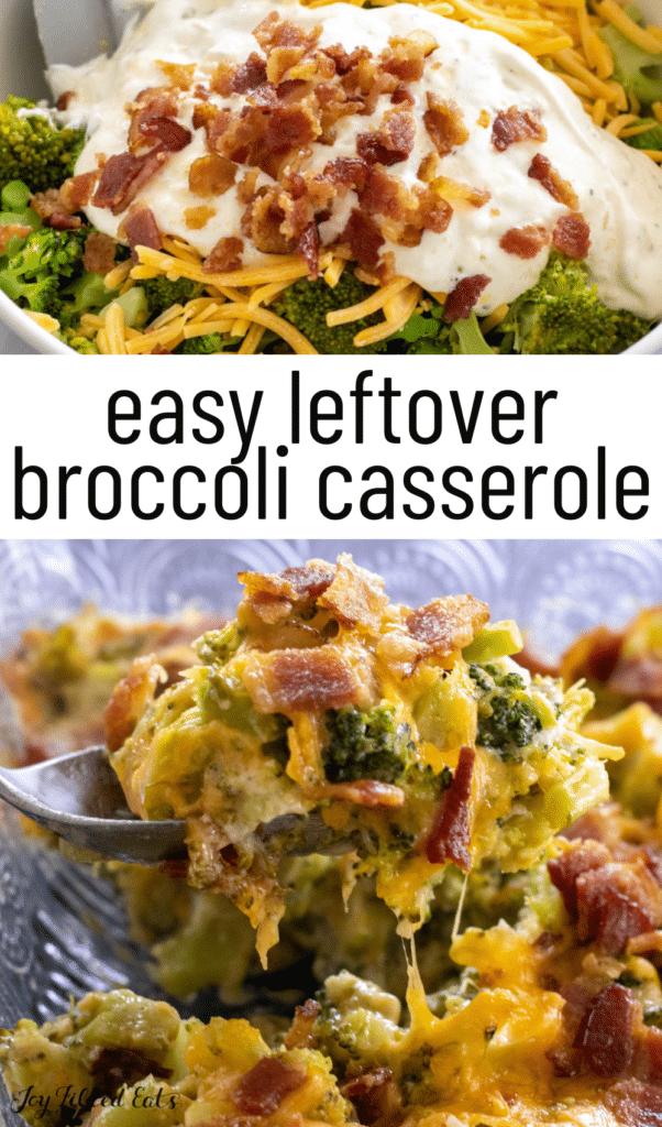 pinterest image for leftover broccoli casserole recipe