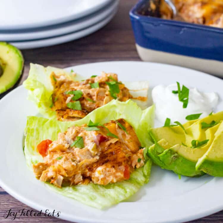 plate with lettuce wraps
