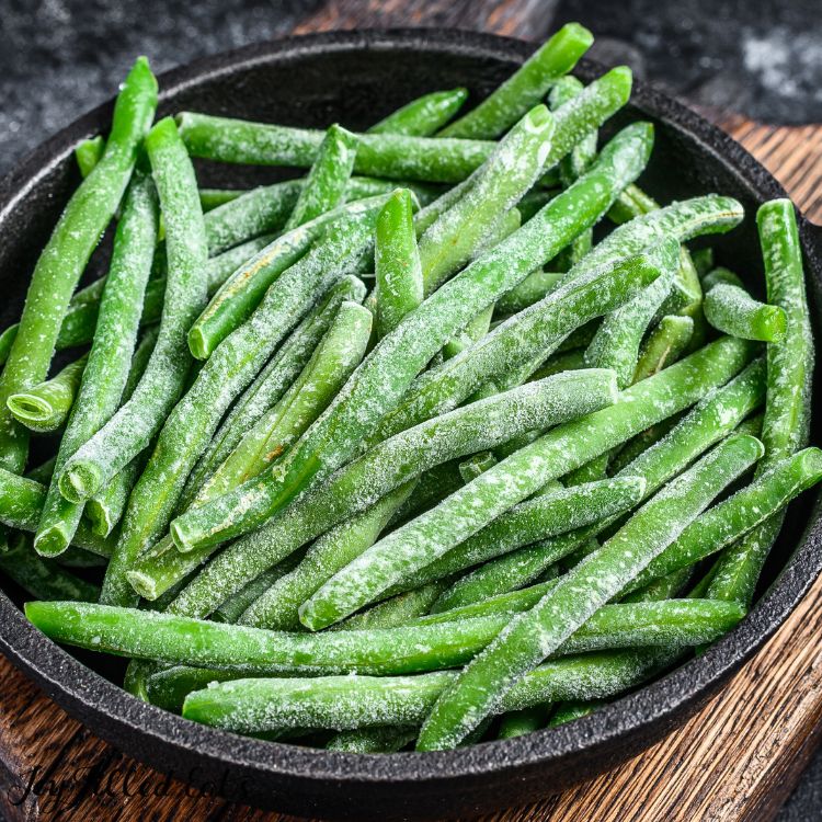bowl of frozen green beans