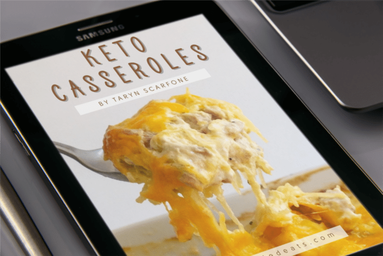 keto casseroles ebook shown on tablet