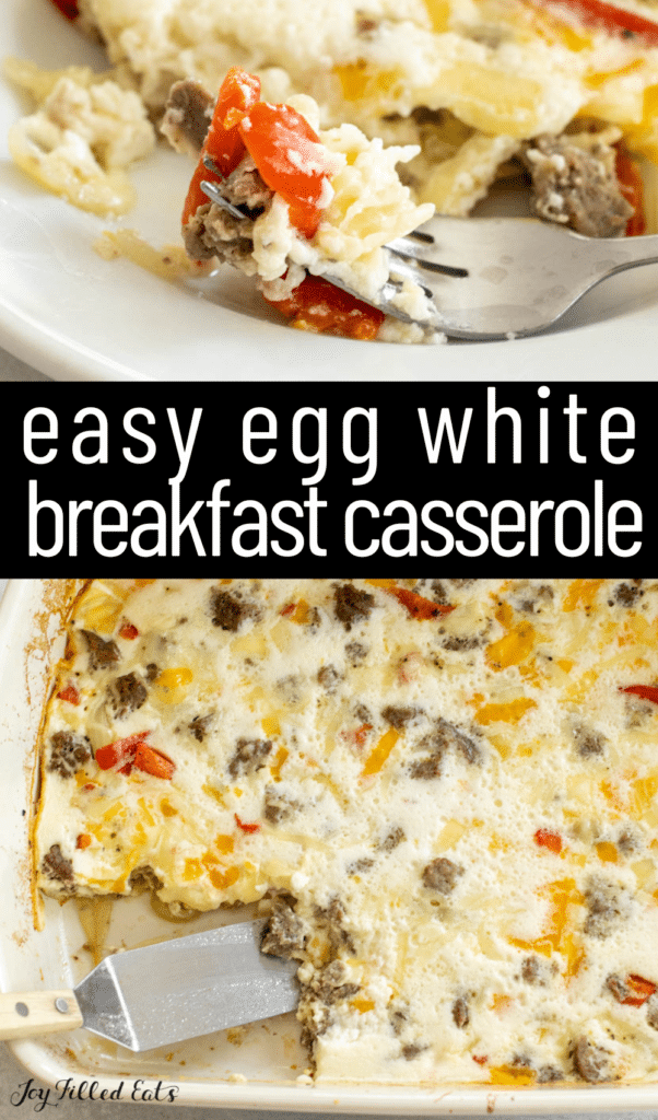 pinterest image for egg white breakfast casserole recipe