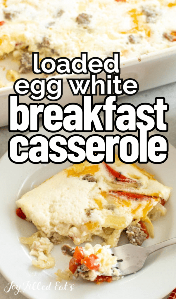 pinterest image for egg white breakfast casserole recipe