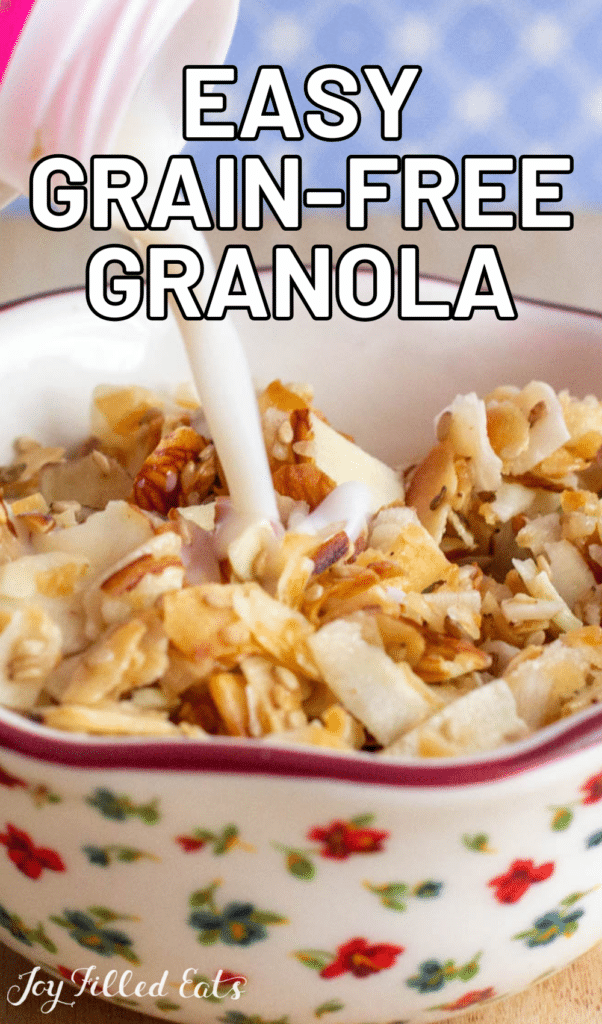 pinterest image for keto low carb granola recipe