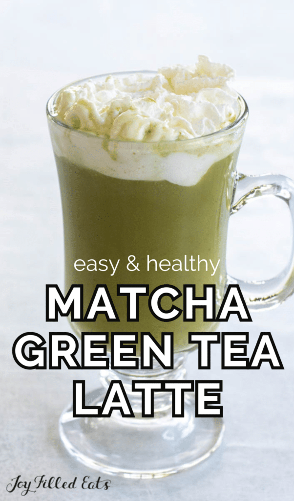 pinterest image for healthy matcha green tea latte