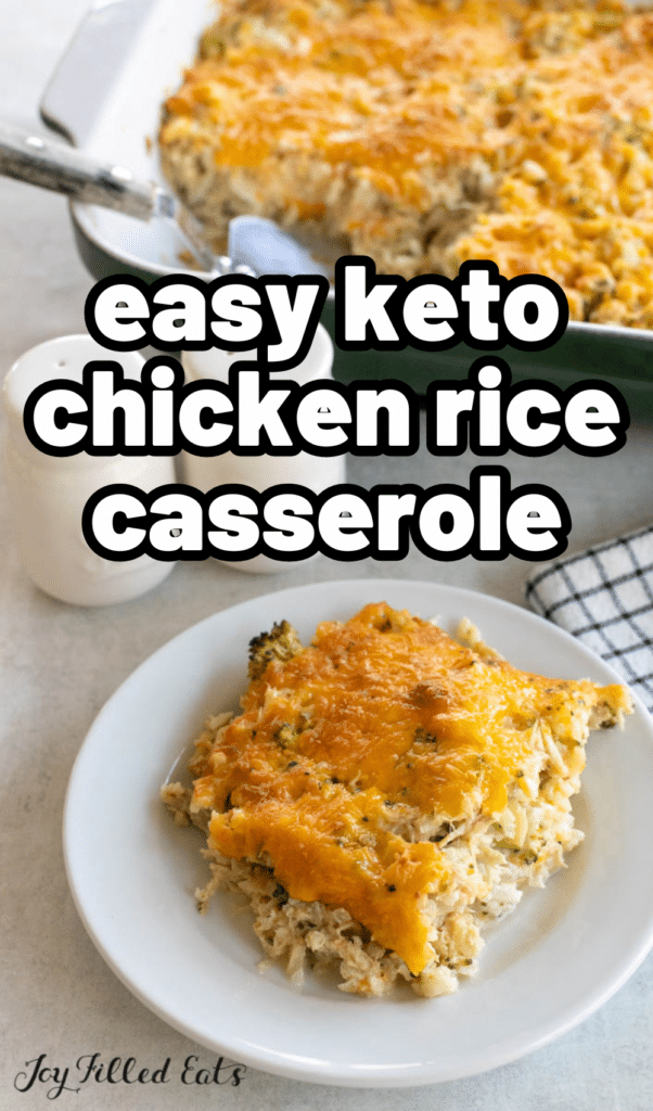pinterest image for keto chicken and rice casserole recipe (1)