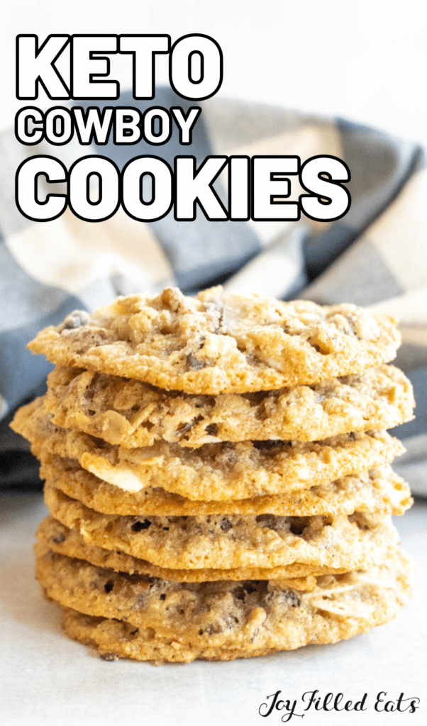 pinterest image for keto cowboy cookies