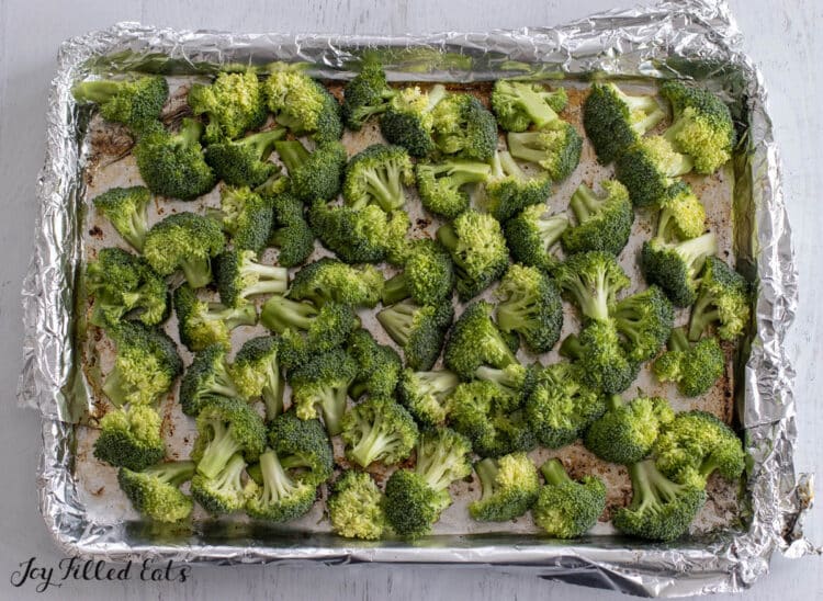 pan of cooked broccoli