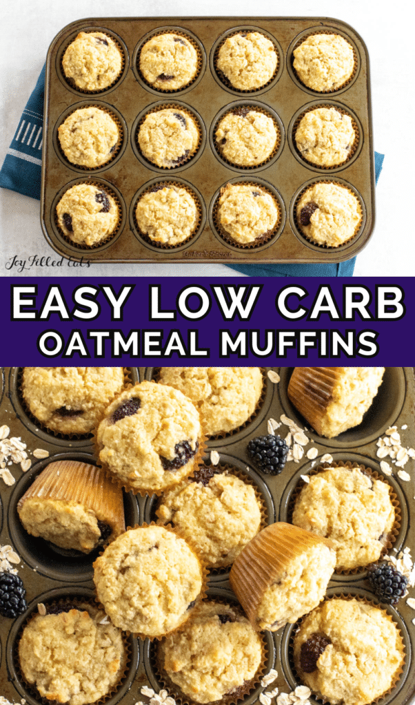 pinterest image for almond flour oatmeal muffins