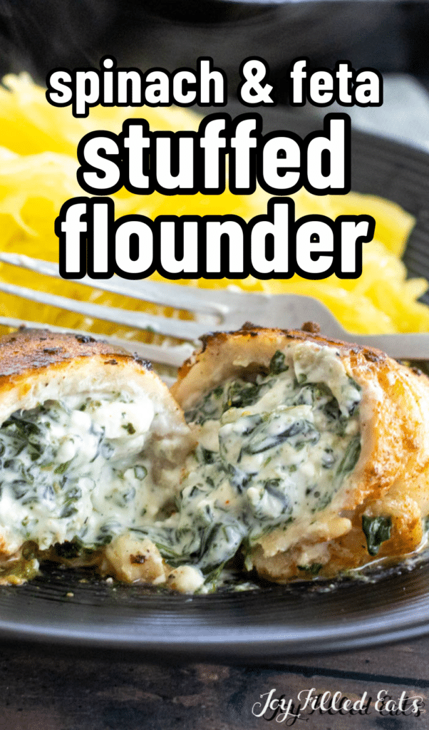 pinterest image for stuffed flounder