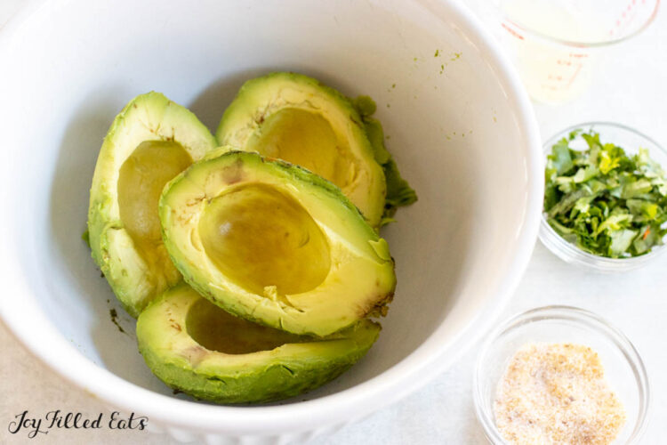 ingredients in bowls