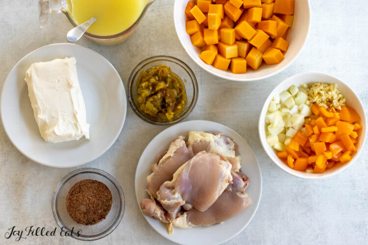 ingredients in bowls