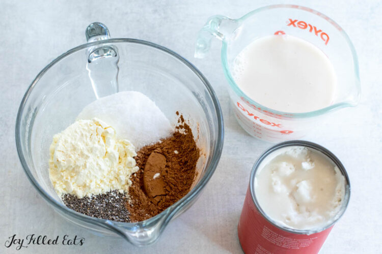 ingredients in bowls