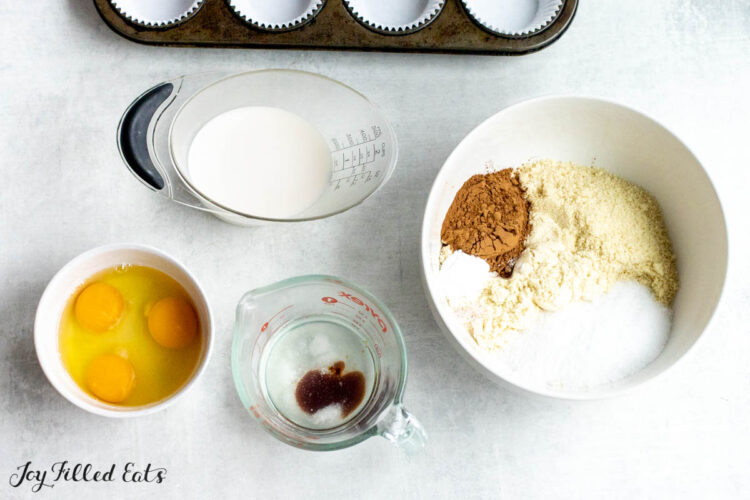 ingredients in bowls